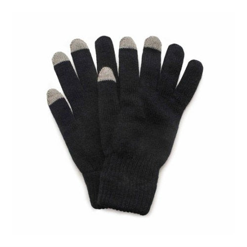 Knit Text Fingers Glove Black