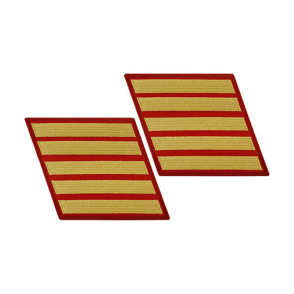 Marine Male Gold / Red 5 Service Stripe Pair