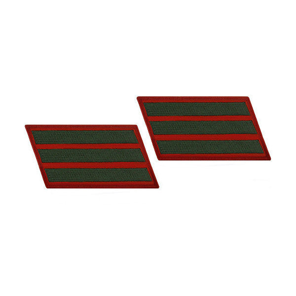 Marine Male Green / Red 3 Service Stripe (12 Years) Pair