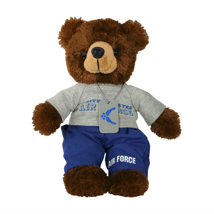 Air Force PT Outfit With Dog Tag Bear