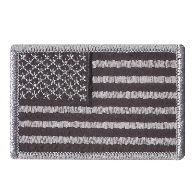American Flag Patch Silver / Black