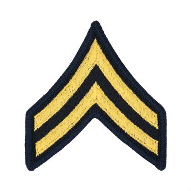 Army Gold / Blue Corporal (E-4) Chevron Set Female (1 Pair)