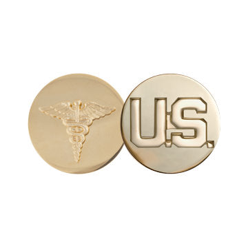 Army Enlisted US / Medical Collar Insignia No Shine