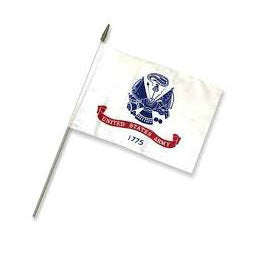 Army Stick Flag White 4" x 6"