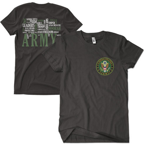 Army Words T-Shirt Black