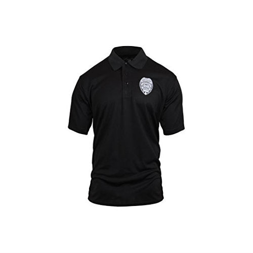 Security Polo Shirt With Printed Badge - Black