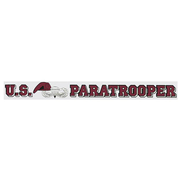 Paratrooper With Badge & Beret Window Strip Decal