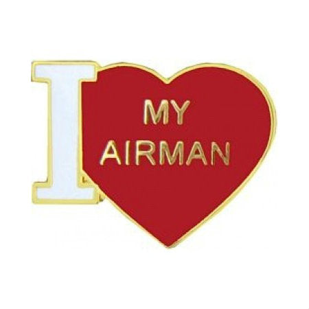 I Love My Airman Hat Pin (3/4 Inch)