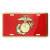 Marine EGA Emblem Metal License Plate Red