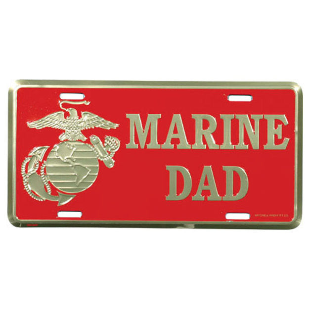 Marine Dad EGA Metal License Plate