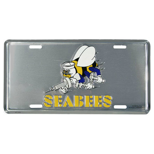 Navy Seabee Metal License Plate - Indy Army Navy