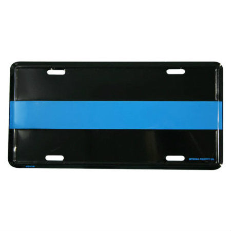 Police Thin Blue Line Metal License Plate