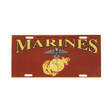 Red Marine EGA Metal License Plate