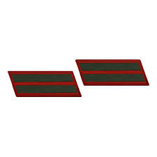 Green / Red Marine Female 2 Service Stripe (8 Years) Pair