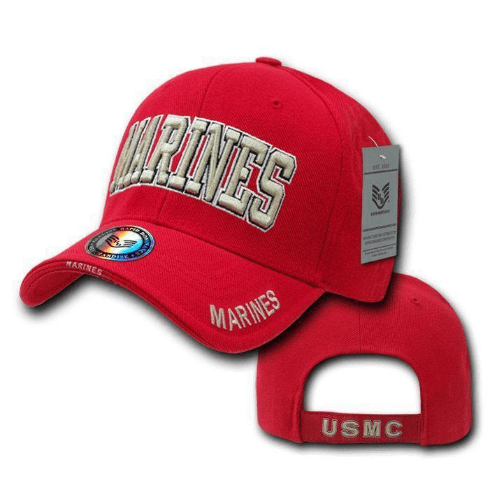 Marine Text Hat Red