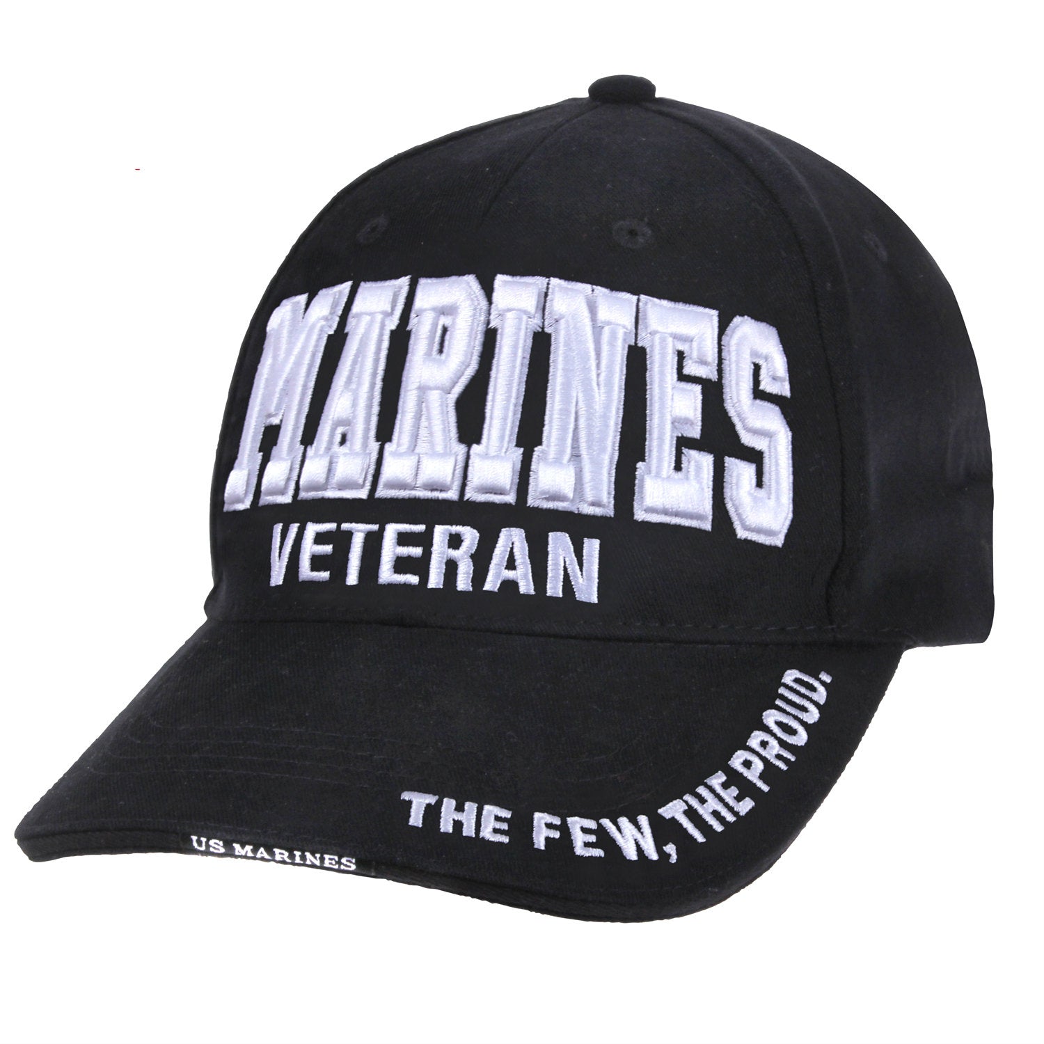Marine Veteran Text Hat Black