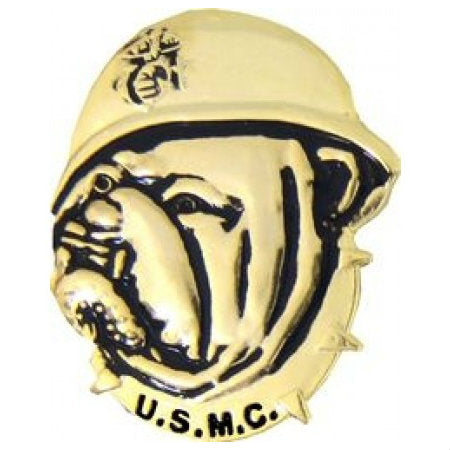 Marines Bulldog Helmet Hat Pin (1 1/8 Inch)