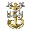 Navy Cap Device Master Chief Petty Officer No Shine (E-9)