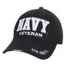 Navy Veteran Text Hat Black