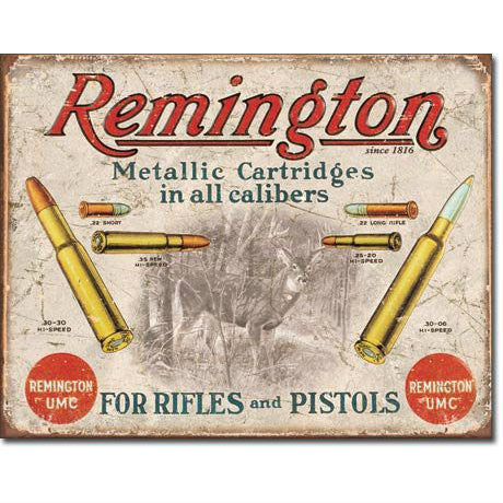 Remington For Rifles & Pistols Tin Sign