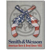 Smith & Wesson American Born And Bred Handgun Tin Sign - Indy Army Navy