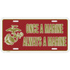 Once A Marine Metal License Plate - Indy Army Navy