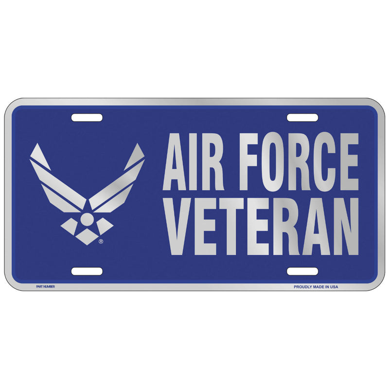 Air Force Veteran Metal License Plate