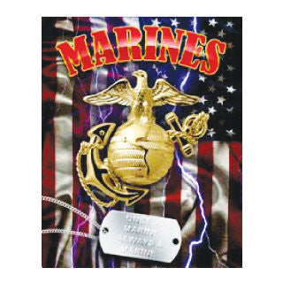 US Marines With Dog Tag Tin Sign